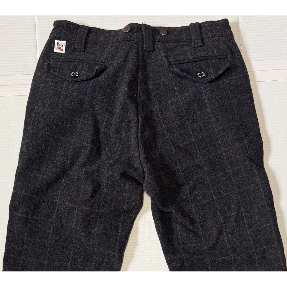 BIG BILL - Men's 100% Wool Woodsman's Hunting Plaid Pants - Size 34x33